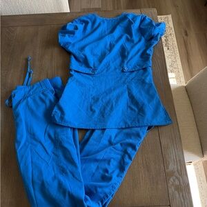 Greys anatomy Blue Scrub Set - Top & Pants
